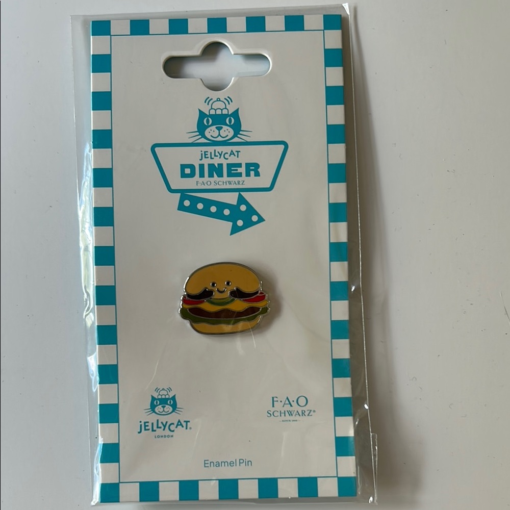 NWT Jellycat Cheeseburger Dining Badge and stickers